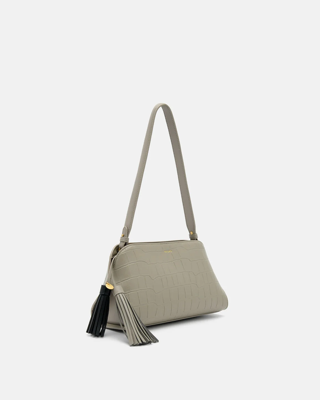 Tassel Shoulder Bag - Taupe