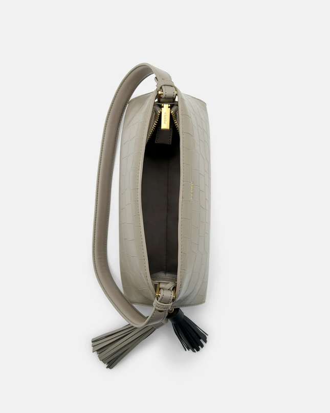 Tassel Shoulder Bag - Taupe