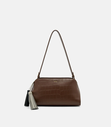 Tassel Shoulder Bag - Dark Brown