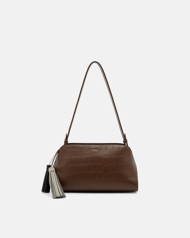Tassel Shoulder Bag - Dark Brown