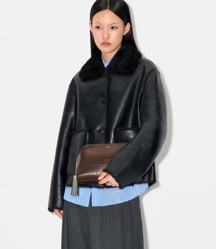 Tassel Shoulder Bag - Dark Brown