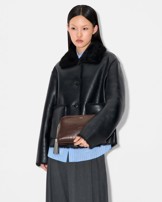 Tassel Shoulder Bag - Dark Brown
