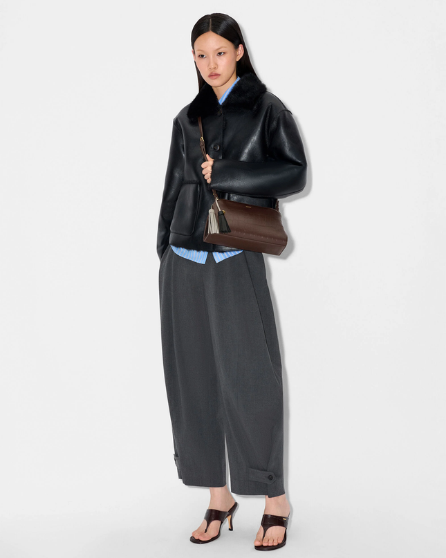 Tassel Shoulder Bag - Dark Brown