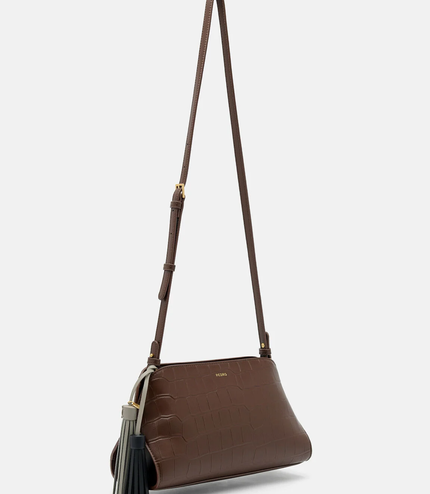 Tassel Shoulder Bag - Dark Brown
