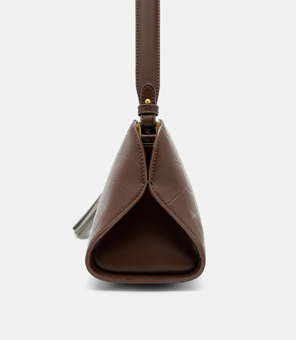 Tassel Shoulder Bag - Dark Brown