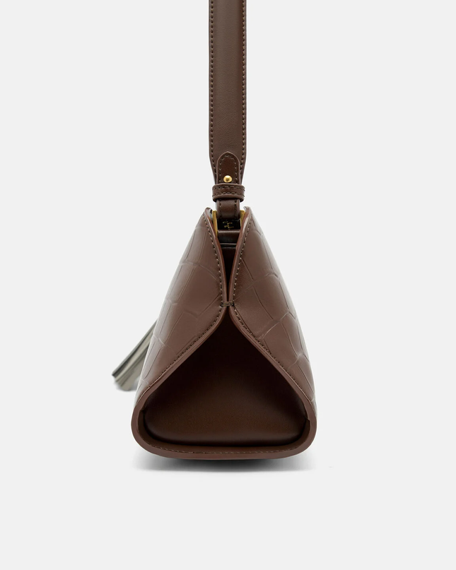 Tassel Shoulder Bag - Dark Brown