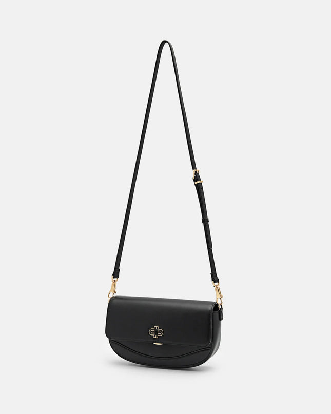 Leather Shoulder Bag - Black