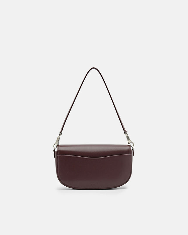 Leather Shoulder Bag - Wine