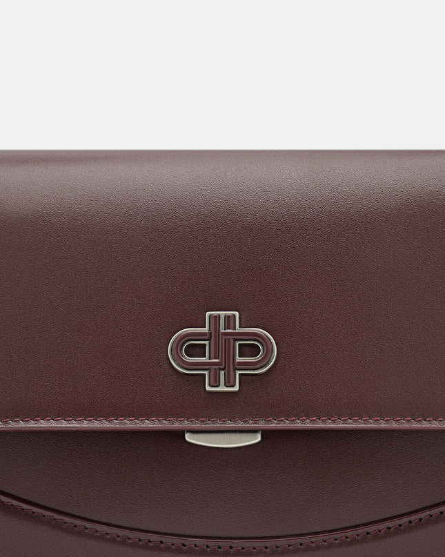 Leather Shoulder Bag - Wine