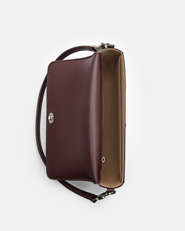 Leather Shoulder Bag - Wine
