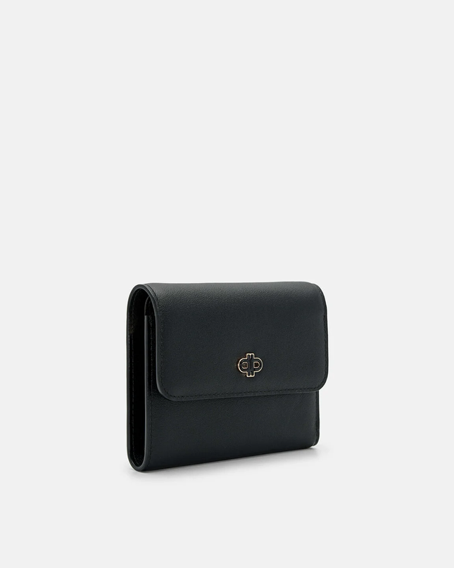 Leather Tri-Fold Wallet - Black