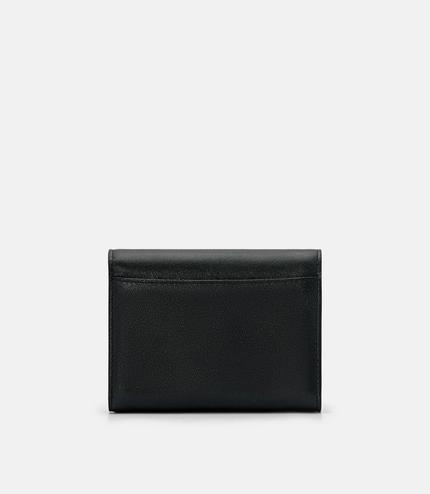 Leather Tri-Fold Wallet - Black