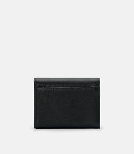 Leather Tri-Fold Wallet - Black