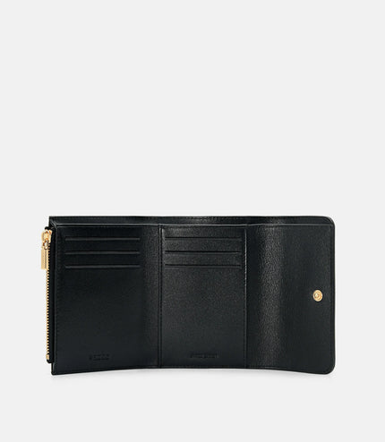 Leather Tri-Fold Wallet - Black