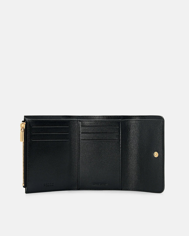 Leather Tri-Fold Wallet - Black