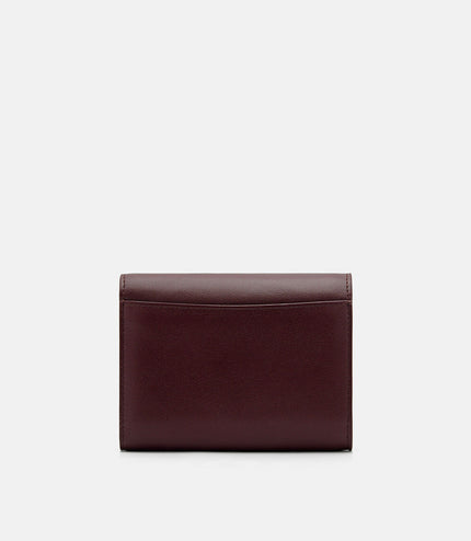 Leather Tri-Fold Wallet - Wine