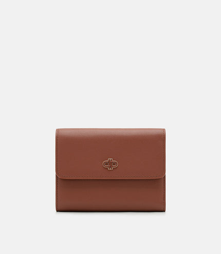 Leather Tri-Fold Wallet - Cognac