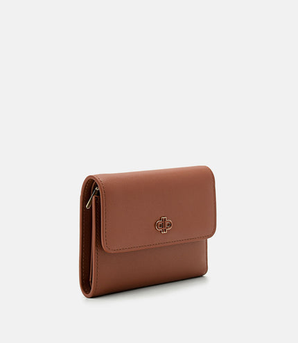 Leather Tri-Fold Wallet - Cognac
