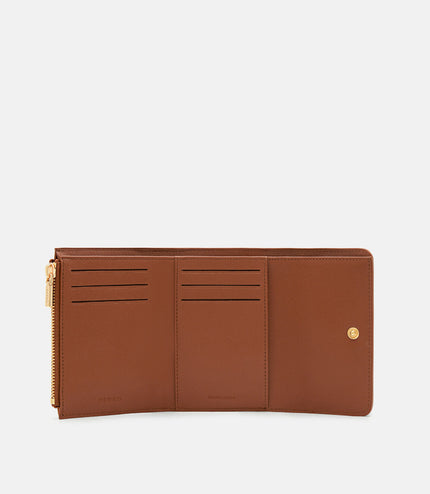 Leather Tri-Fold Wallet - Cognac