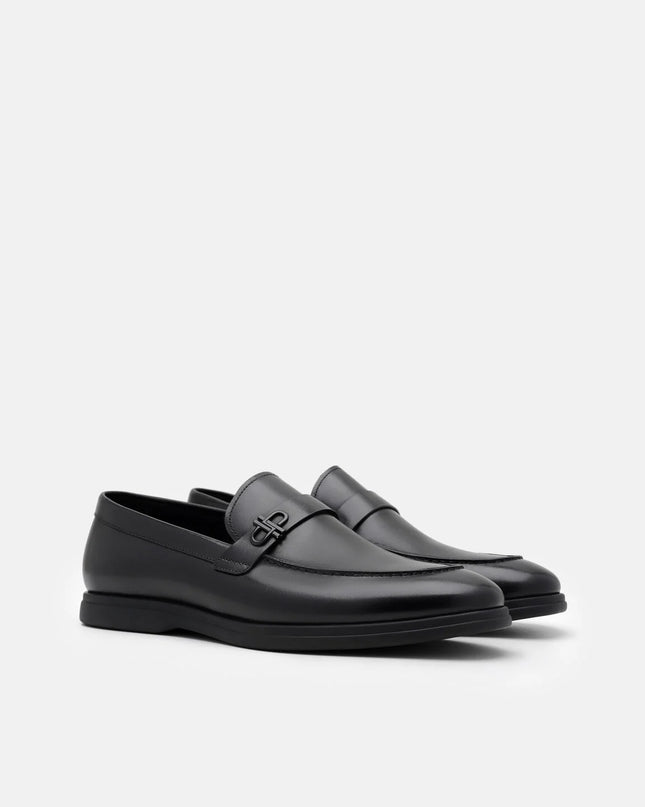 Icon Leather Loafers - Black