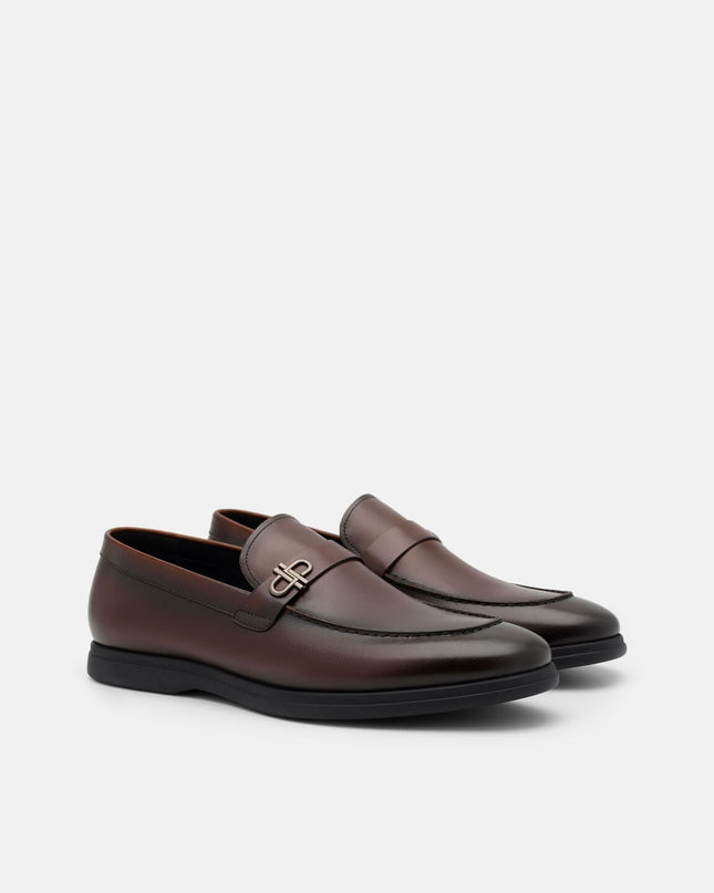 Icon Leather Loafers - Brown