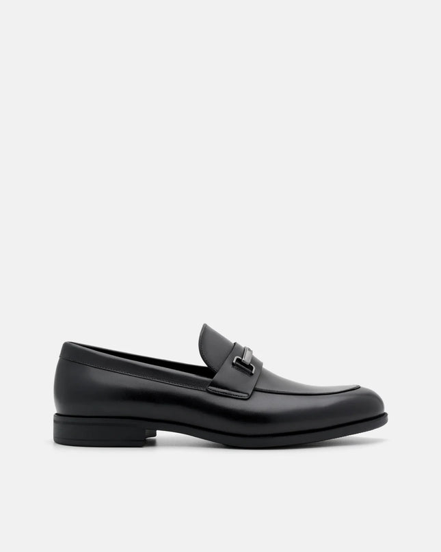 Altitude Leather Horsebit Loafers - Black