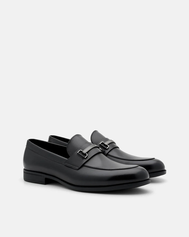 Altitude Leather Horsebit Loafers - Black