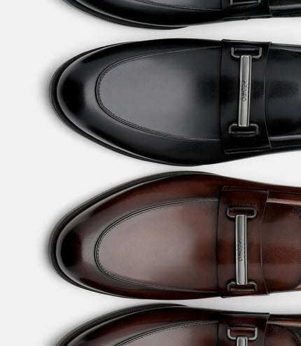 Altitude Leather Horsebit Loafers - Black