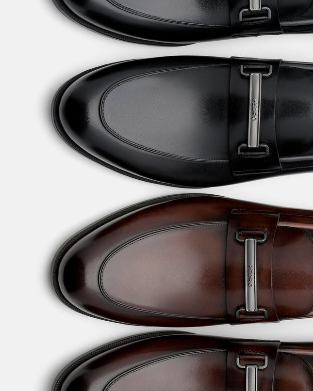 Altitude Leather Horsebit Loafers - Black