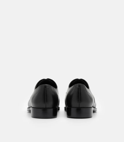 Leather Captoe Derby Shoes - Black