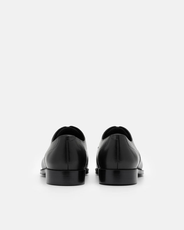 Leather Captoe Derby Shoes - Black