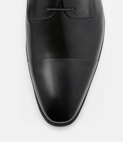 Leather Captoe Derby Shoes - Black