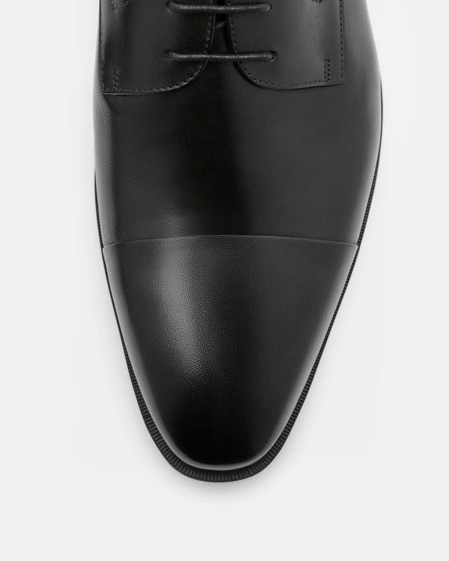 Leather Captoe Derby Shoes - Black