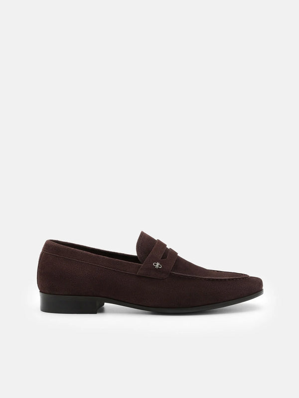 Suede Penny Loafers - Dark Brown
