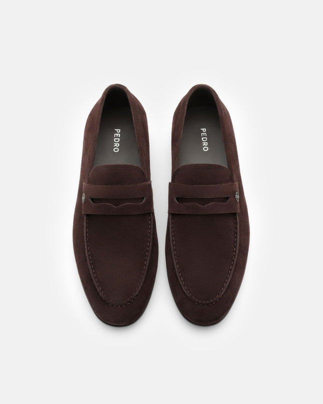 Suede Penny Loafers - Dark Brown