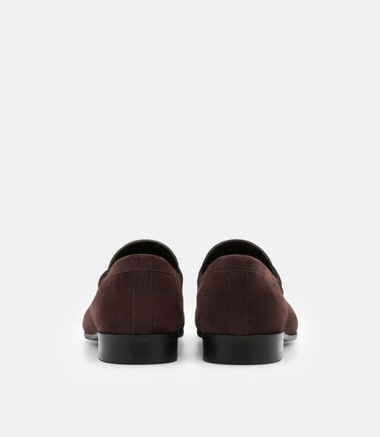 Suede Penny Loafers - Dark Brown