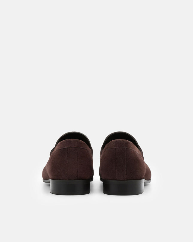 Suede Penny Loafers - Dark Brown