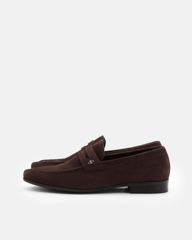 Suede Penny Loafers - Dark Brown