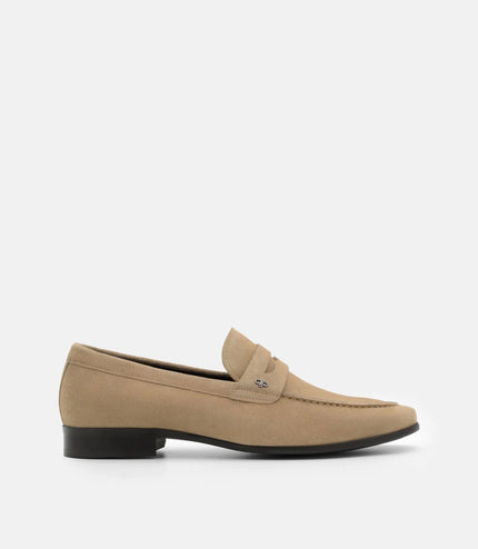 Suede Penny Loafers - Sand