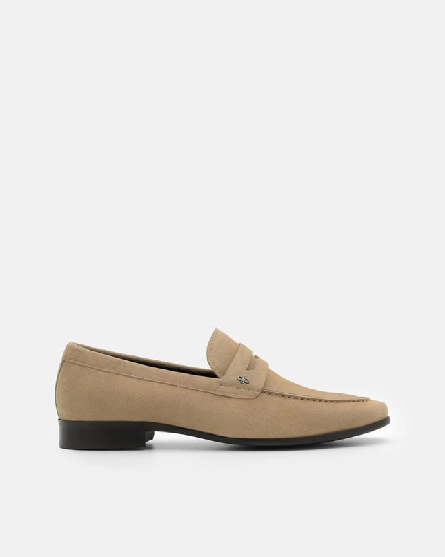Suede Penny Loafers - Sand