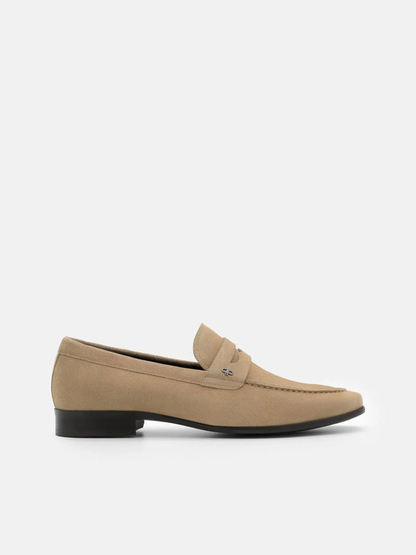 Suede Penny Loafers - Sand