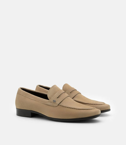Suede Penny Loafers - Sand