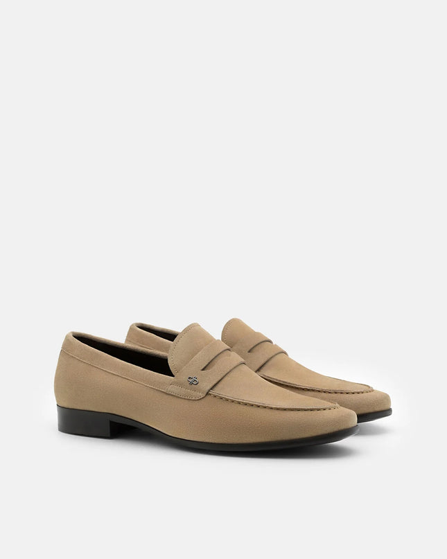 Suede Penny Loafers - Sand