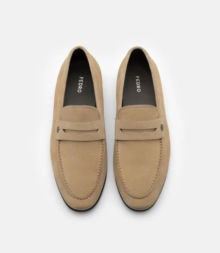 Suede Penny Loafers - Sand
