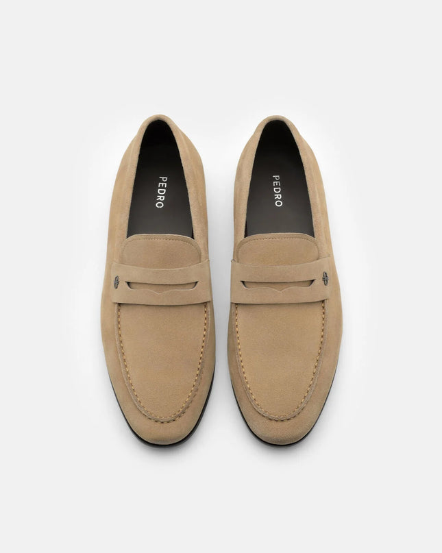 Suede Penny Loafers - Sand