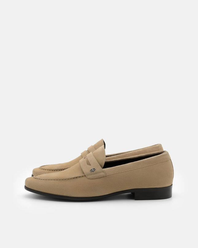 Suede Penny Loafers - Sand