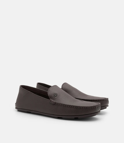 Leather Icon Driving Shoes - Dark Brown