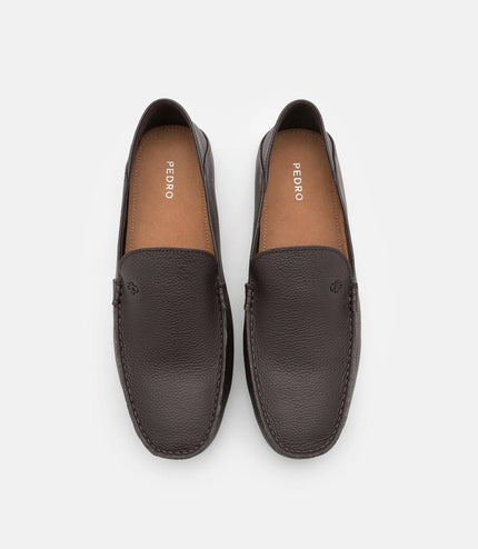 Leather Icon Driving Shoes - Dark Brown