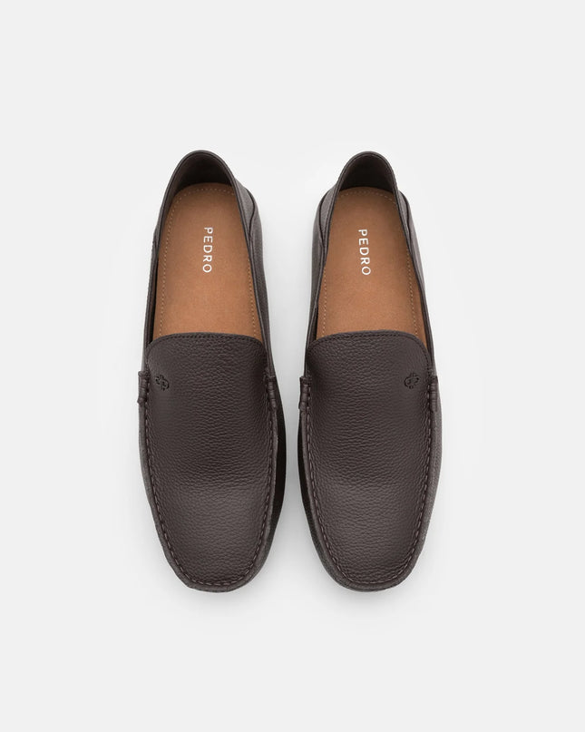 Leather Icon Driving Shoes - Dark Brown