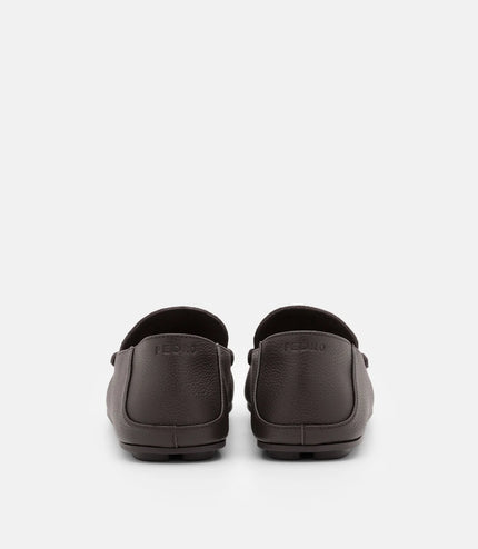 Leather Icon Driving Shoes - Dark Brown
